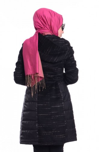 Kaşe Kaban FY 72358-01 Kırçıllı Siyah