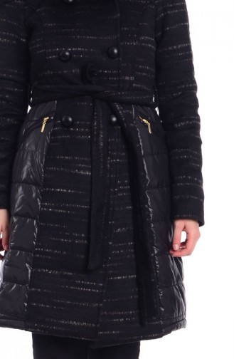 Kaşe Kaban FY 72358-01 Kırçıllı Siyah