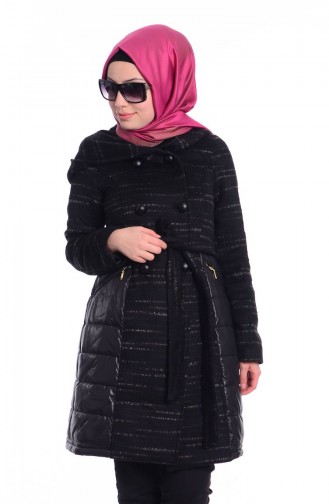 Kaşe Kaban FY 72358-01 Kırçıllı Siyah
