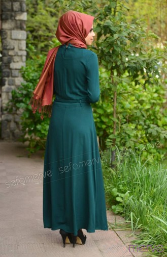 Hijab Dress 5003-02 Emerald Green 5003-02
