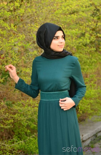 Hijab Dress 5005-03 Dark Green 5005-03