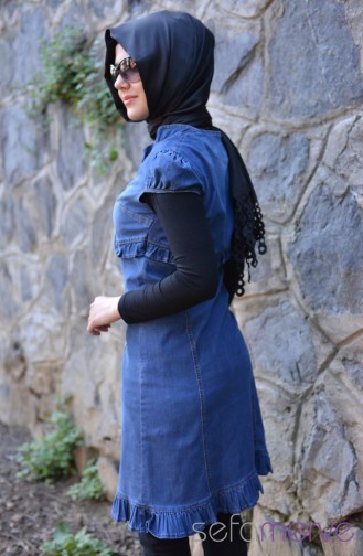 Blau Hijab Kleider 6059-01