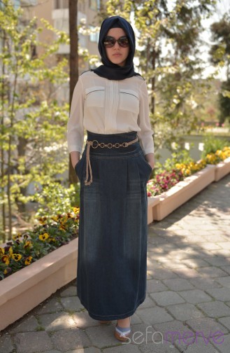 Denim Skirt 1050-01 Dark Brown 1050-01