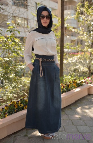 Denim Skirt 1050-01 Dark Brown 1050-01