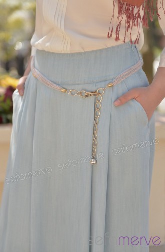 Pantolon Etek 1009-02 Buz Mavi
