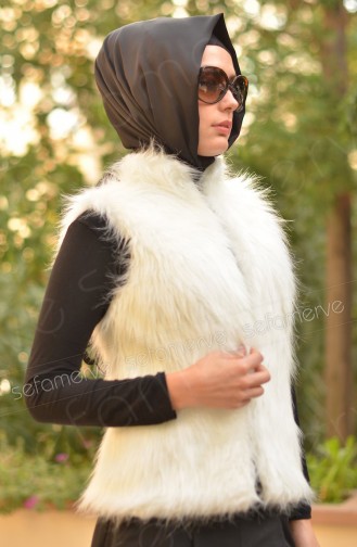 Kürk Yelek 07 Beyaz