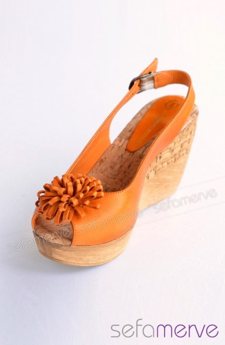 Mammamia Orange Wedge Sandal 957 12YS-1090-E57