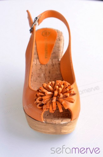 Mammamia Orange Wedge Sandal 957 12YS-1090-E57
