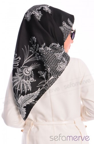 Sefamerve Aysel Eşarp 09 Siyah Beyaz