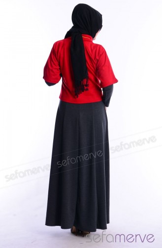 Robe Hijab Rouge 3844-01