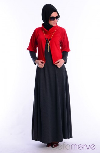 Robe Hijab Rouge 3844-01