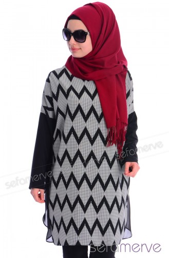 Tesettür Tunik 4282-02 Siyah