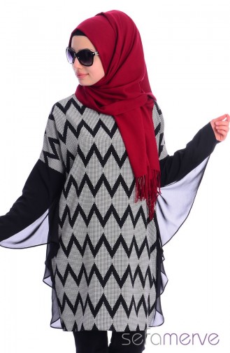 Tesettür Tunik 4282-02 Siyah