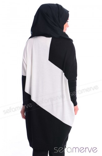 Triko Tunik 3356-01 Siyah Beyaz