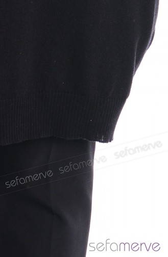 Triko Tunik 3356-01 Siyah Beyaz
