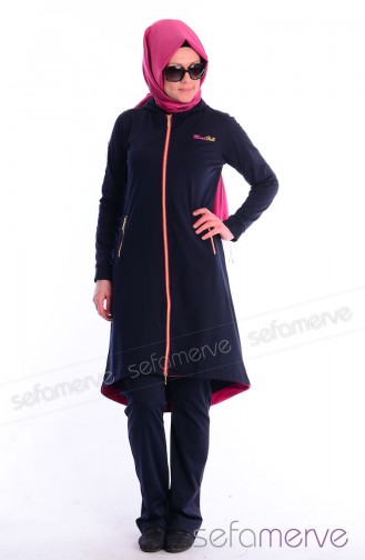 Minahill Tesettür Eşofman Takımı 2942-03 Lacivert
