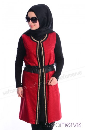 Tesettür Yelek GZL 2130-01 Bordo