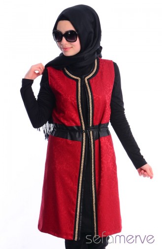 Tesettür Yelek GZL 2130-01 Bordo