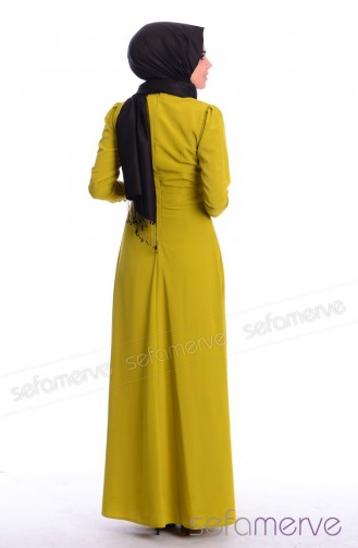 Tesettür Elbise FY 52196-05 Sarımtırak