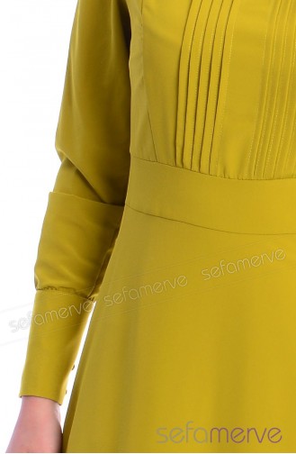 Tesettür Elbise FY 52196-05 Sarımtırak