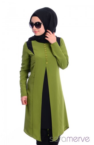 تونيك أخضر زيتي 14057-03