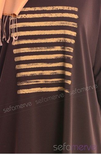 Demet Yıldız Tunic Trouser Set 7799-04 Brown 7799-04