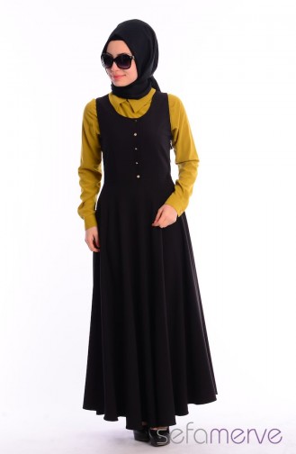 İkili Jile Elbise 6056-04 Siyah