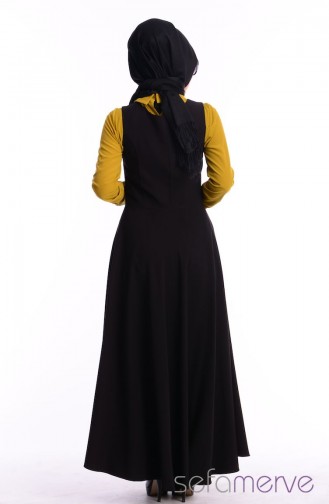 İkili Jile Elbise 6056-04 Siyah