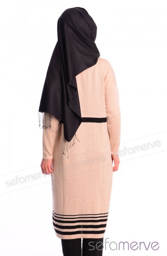 Triko Hırka Tunik 3353-01 Bej