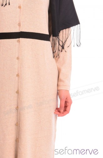 Triko Hırka Tunik 3353-01 Bej