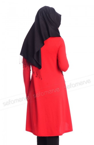 Tesettür Tunik 4994-05 Kırmızı