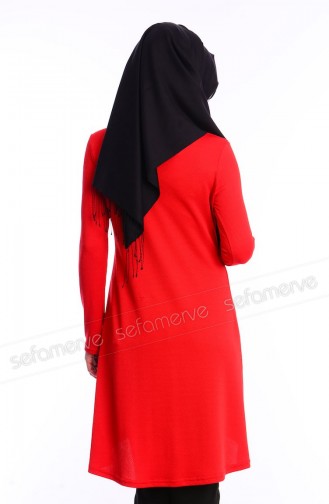 Hijab Tunic 4995-12 Red-Black 4995-12