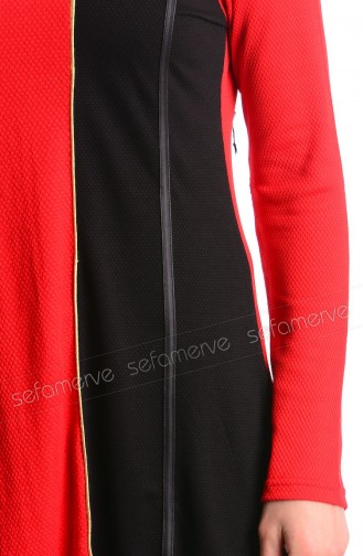 Hijab Tunic 4995-12 Red-Black 4995-12