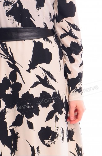 Creme Hijab Kleider 3088-02