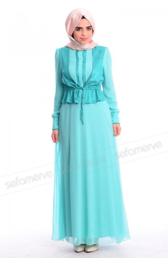 Minzengrün Hijab Kleider 0451-01