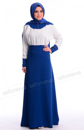 Saxon blue İslamitische Jurk 0444-03