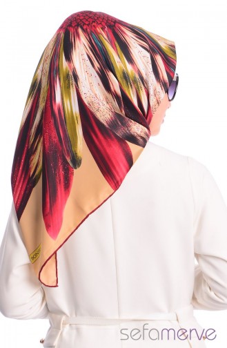 Sefamerve Gülten Scarf 01 Claret Red-Gold 01