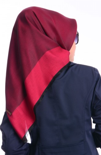 Sefamerve Sunway Kare Şal 21 Kırmızı Bordo