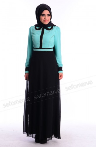 Mint Green Hijab Dress 0454-02