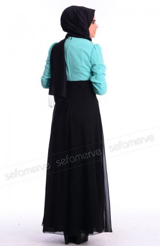 Mint Green Hijab Dress 0454-02