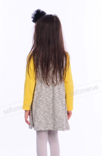 Kız Çocuk Jile Elbise 26010-01 Gri