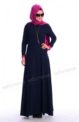 Hijab Dress 3854-01 Navy 3854-01