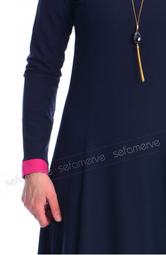 Hijab Dress 3854-01 Navy 3854-01