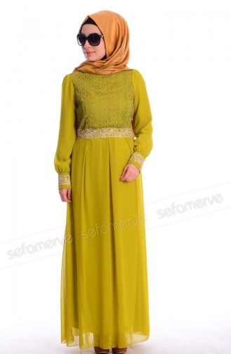 Oil Green Hijab Dress 51983-12
