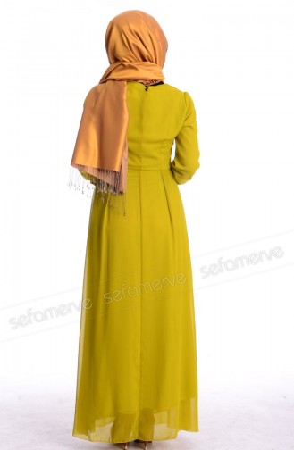 فستان أخضر زيتي 51983-12