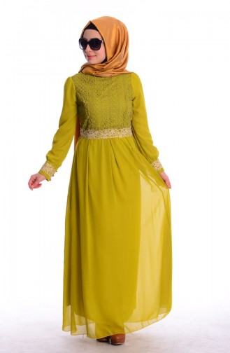 فستان أخضر زيتي 51983-12