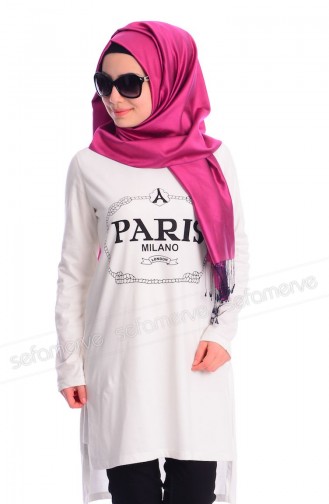 Esra Keküllüoğlu Tesettür Tunik 55072-01 Ekru
