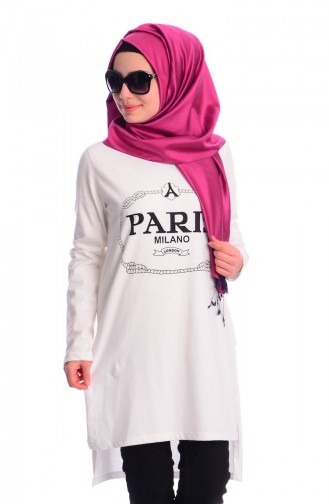 Esra Keküllüoğlu Tesettür Tunik 55072-01 Ekru