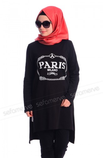 Esra Keküllüoğlu Tesettür Tunik 55072-02 Siyah