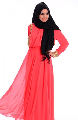 Koralle Hijab Kleider 0404-03